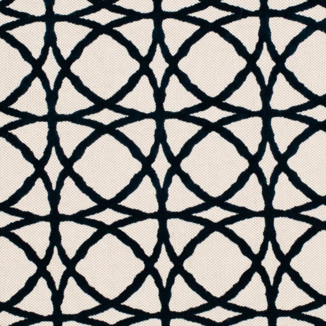 Navy Twist - Blue Abstract Geometric Upholstery Fabric 54 Inches"